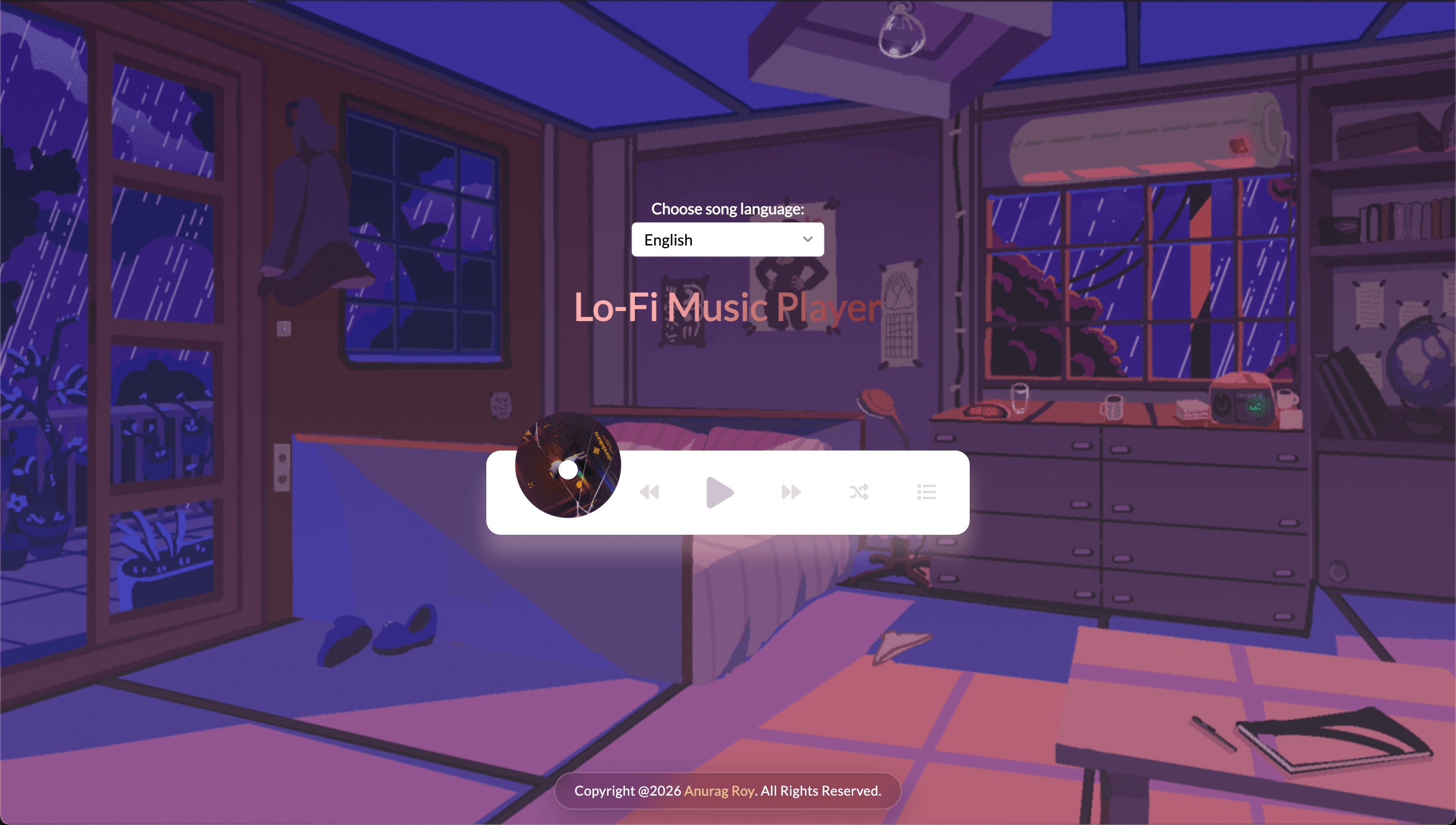 Lofi Music Player preview screenshot
