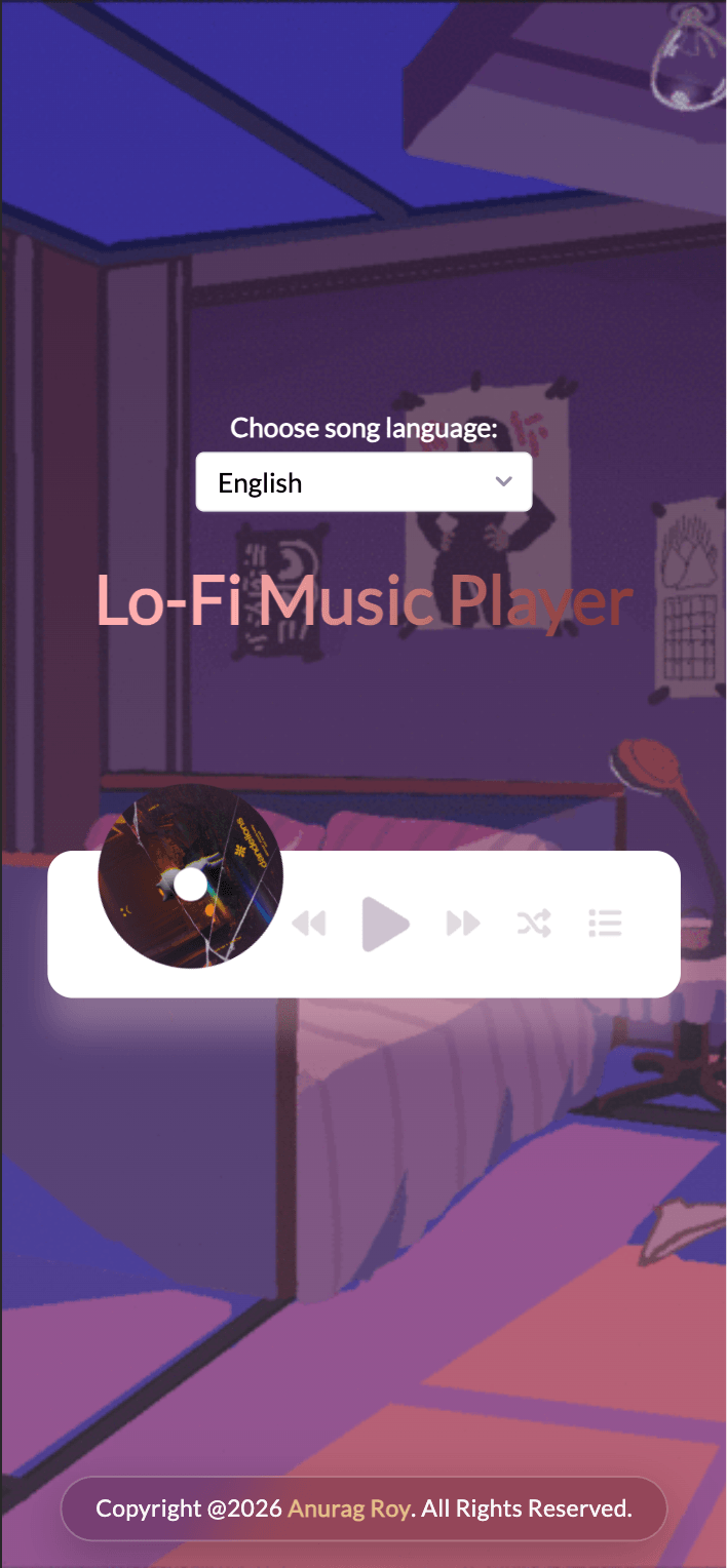 Lofi Music Player preview screenshot