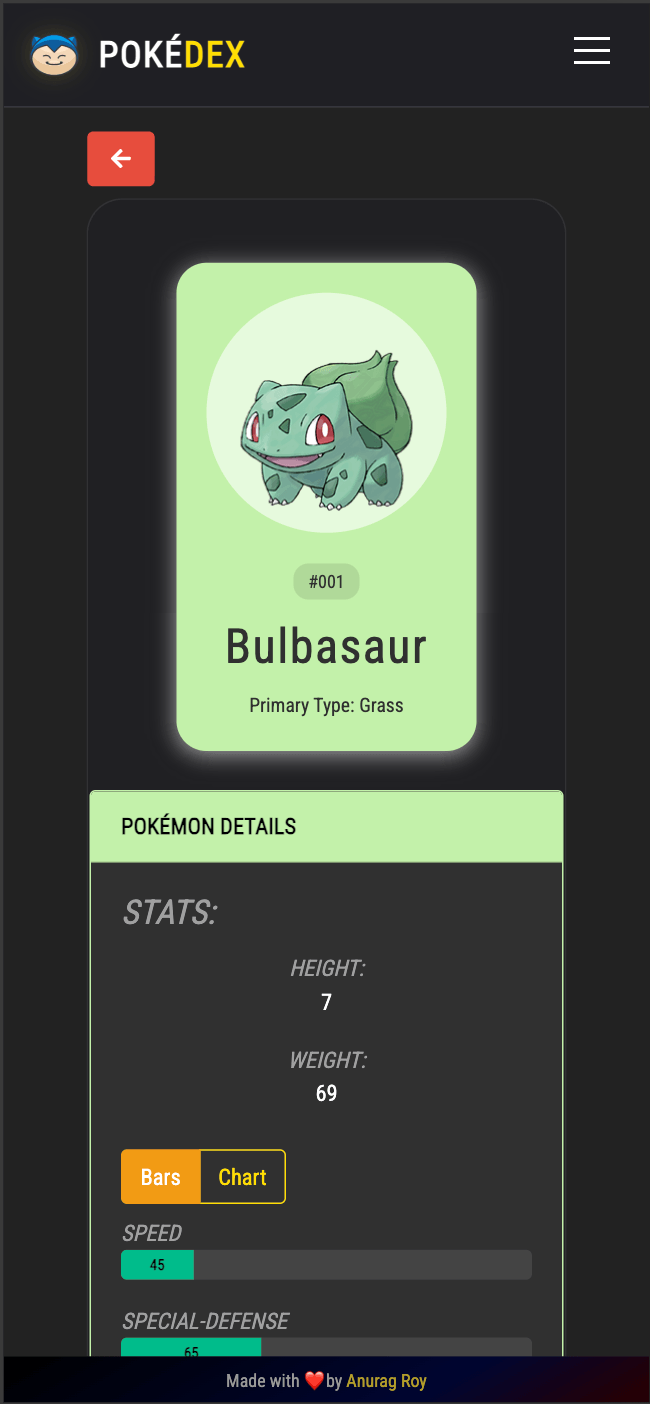 PokeDex dashboard preview screenshot