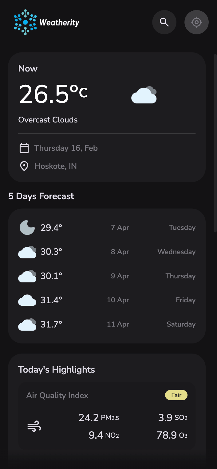 Weatherity preview screenshot