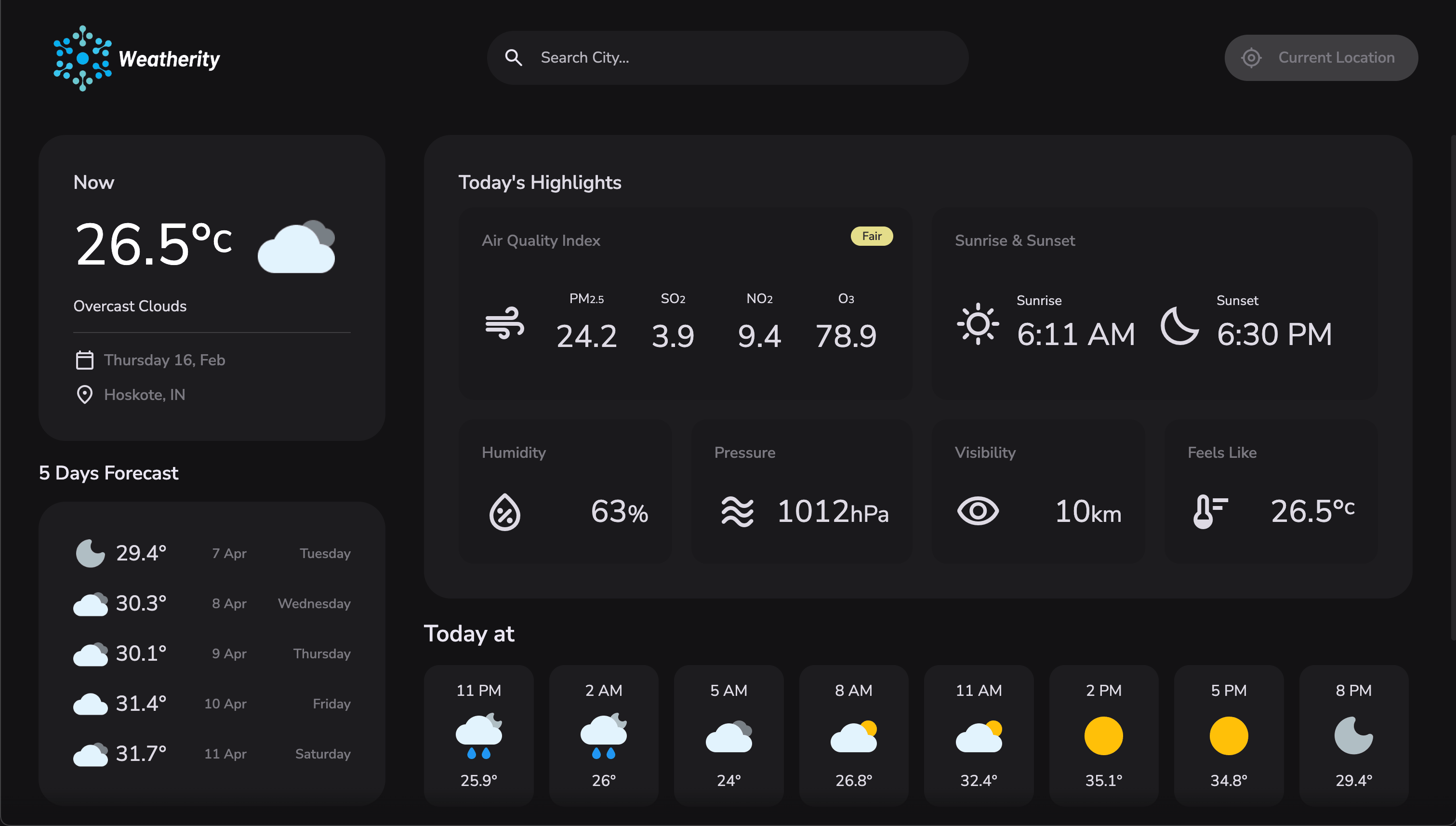 Weatherity preview screenshot